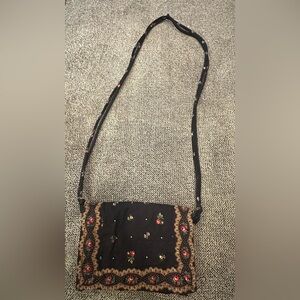 Vera Bradley black floral purse